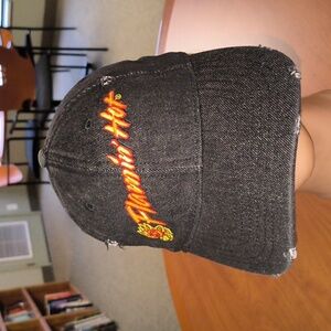 Cheeto Embroidered Logo Flamin Hot Denim Distressed Strapback Hat Cap